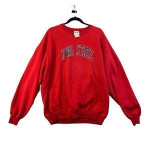 Vintage embroidered Iowa State Cyclones Football Red blue Pullover Sweater